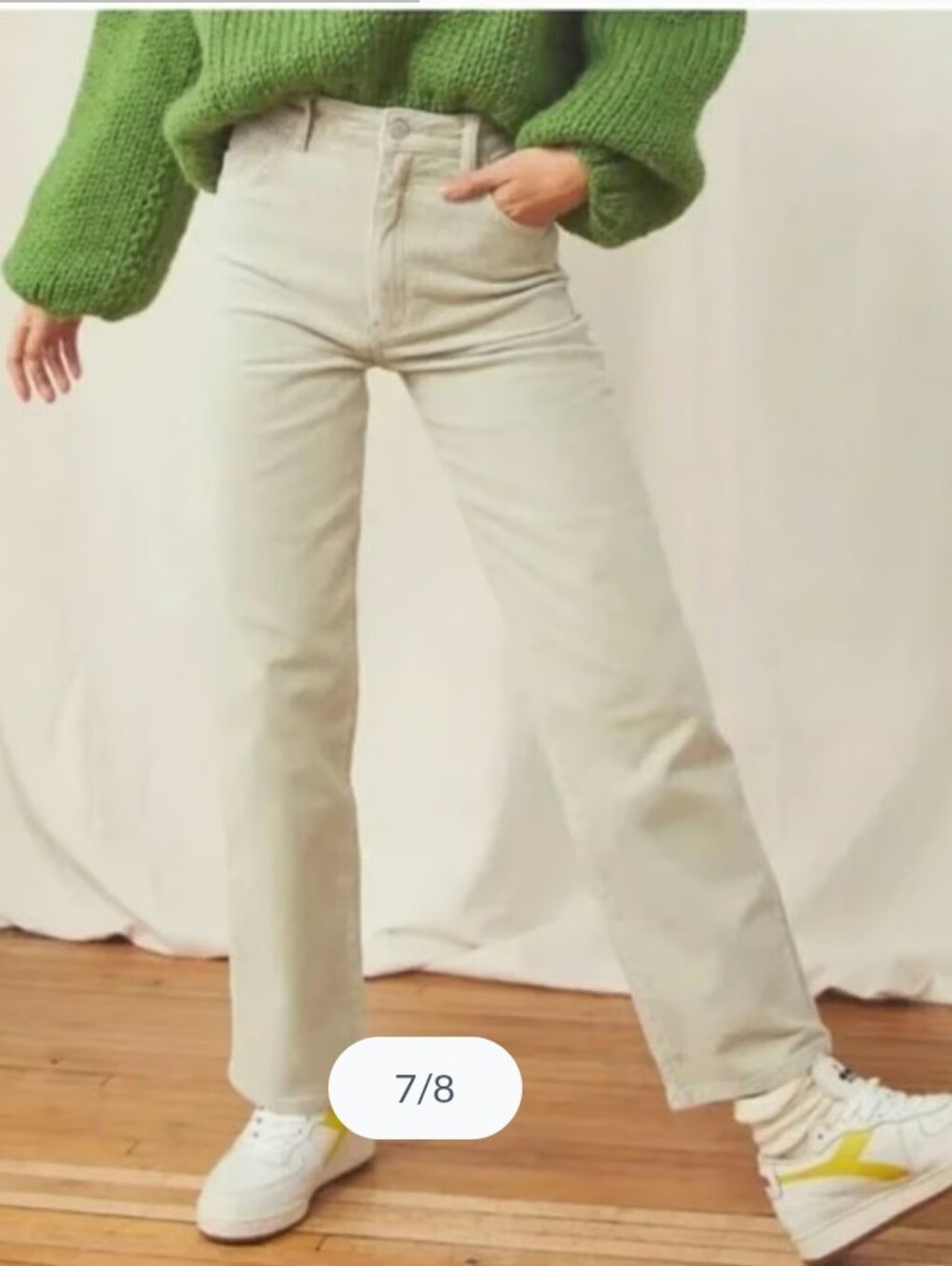 Rolla's high-rise straight corduroy jeans - light green/Sage